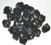 25, 14mm Wide Black Leaf Beads